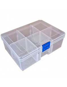 Caja organizadora de plástico nº 20, multiusos, con separadores, 6 compartimentos, almacenaje de tornillos, tuercas, accesorios 2