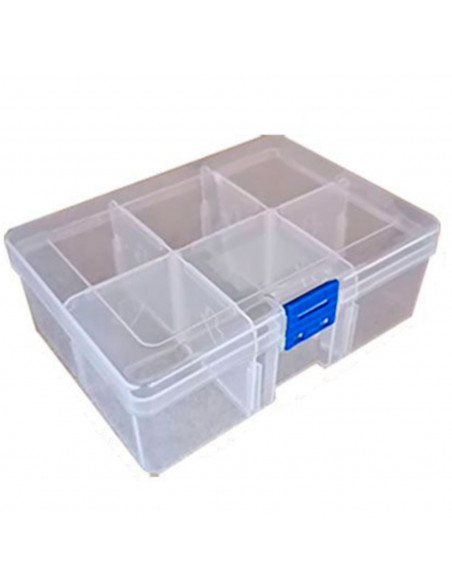 Caja organizadora de plástico nº 20, multiusos, con separadores, 6 compartimentos, almacenaje de tornillos, tuercas, accesorios