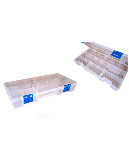 Caja organizadora multiusos nº 22 con separadores, plástico, 15 compartimentos, almacenaje de tornillos, tuercas, accesorios pes