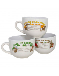 Taza jumbo de cerámica surtido , tazón desayuno, café, infusiones, diseño clásico, resistente y duradera, apta para lavavajillas 2