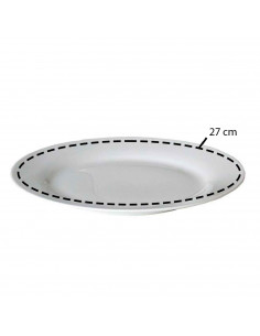 Plato llano "Balta" fabricado en porcelana, ideal para servir postres o aperitivos, apto para lavavajillas. 2,5 x 27 cm (alto x 2