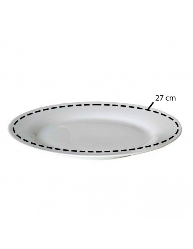 Plato llano "Balta" fabricado en porcelana, ideal para servir postres o aperitivos, apto para lavavajillas. 2,5 x 27 cm (alto x