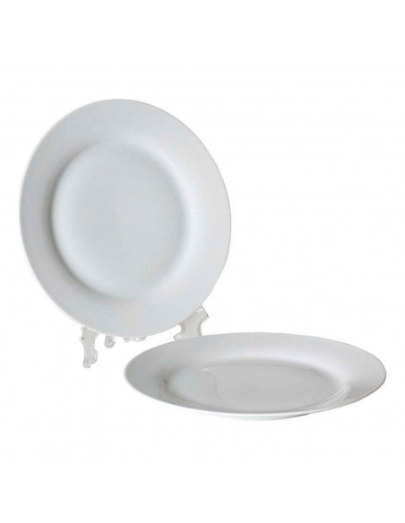 Plato llano "Balta" fabricado en porcelana, ideal para servir postres o aperitivos, apto para lavavajillas. 2,5 x 27 cm (alto x