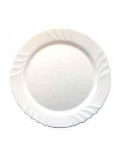 Fuente redonda llana "Ebro" fabricada en vidrio opal, ideal para servir postres o aperitivos, apto para lavavajillas. 2 x 32 cm