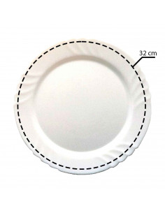 Fuente redonda llana "Ebro" fabricada en vidrio opal, ideal para servir postres o aperitivos, apto para lavavajillas. 2 x 32 cm 2