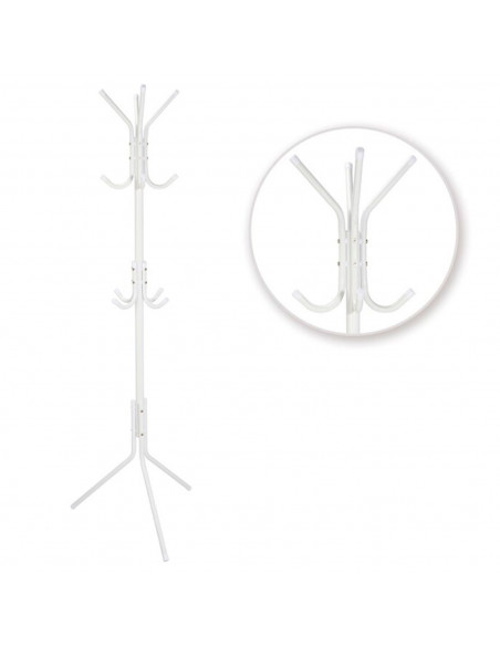 Tradineur - Perchero metálico de pie, 12 ganchos, soporte minimalista para abrigos, sombreros, bolsos, recibidor, oficina, hogar