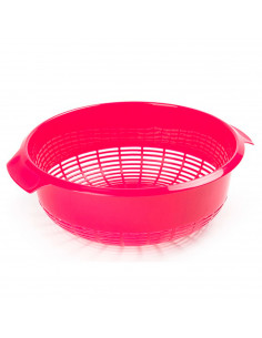 Tradineur - Escurreverduras de plástico con asas, colador, cesta de drenaje de frutas, verduras, pasta, cocina, Ø 27 cm, color a