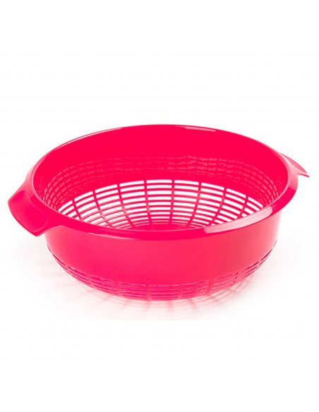 Tradineur - Escurreverduras de plástico con asas, colador, cesta de drenaje de frutas, verduras, pasta, cocina, Ø 27 cm, color a