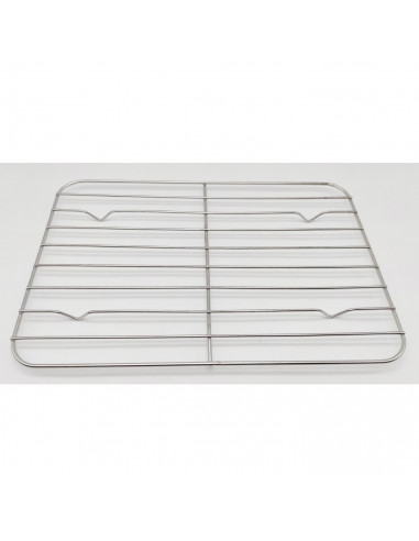 Tradineur - Bandeja de horno de acero inoxidable con grill y asas abatibles, fuente rectangular para asar con rejilla, rustidera