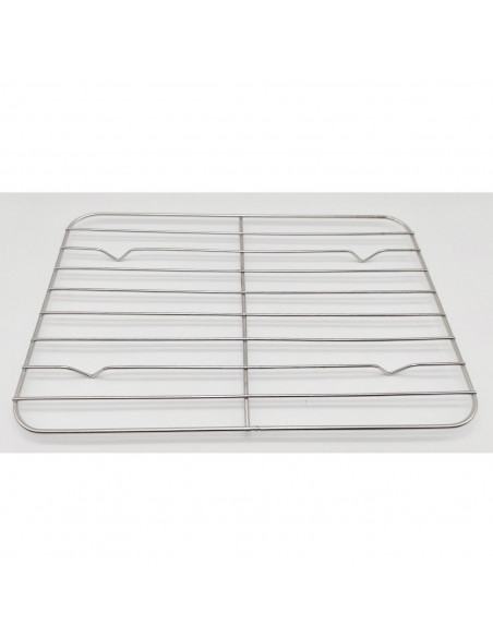 Tradineur - Bandeja de horno de acero inoxidable con grill y asas abatibles, fuente rectangular para asar con rejilla, rustidera